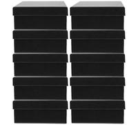 ADOCARN 10pcs Boîtes Carrées Noires Épaisses en Papier Réutilisables et Solides pour Coffret Offrir Ceintures Présents Élégants et Simples Carrée