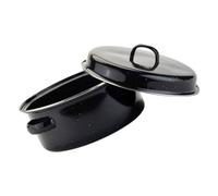 ADOCARN 1ensemble Poêle à Rôtir Ronde Émaillée avec Couvercle Casserole Fonte pour Cuisson Maison de Patates Douces Pommes de Terre et Châtaignes Poêle Barbecue Polyvalente avec Double
