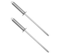 ADOCARN 2 Pièces Bâton D'affûtage Cuisine en Acier Inoxydable Poignée en Pp, Outil Pratique Affûter Couteaux, pour Usage Domestique