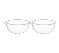 ADOCARN 2 Pièces Bol à Matcha en Verre 500ml, Rond et Large | Verre Transparent à Paroi Lisse, Service sans Goutte, pour Sirops, Sauces, la Cuisine Maison