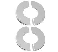 ADOCARN 2 Pièces Cache de Robinetterie en Acier Inoxydable Argenté Ruban Auto-adhésif pour Bride Valve D'angle, Connexion Étanche et Installation Facile