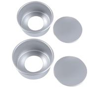 ADOCARN 2 Pièces Moule à Pâtisserie Rond en Alliage D'aluminium Anodisé Fond Amovible, Résistant Tartes Citrouille ou Fruits, Diamètre 15cm