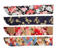 ADOCARN 4 Housses de Protection pour Éventail Portable Japonerie en Tissu Soyeux, Motifs Petites Fleurs Multicolores, Paquet de Rangement Léger et Résistant pour Éventail Pliable -