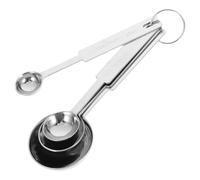 ADOCARN 4 Pièces Ensemble de Cuillères à Mesurer en Acier Inoxydable Rondes Cuisine Design Suspendu Gain de Place, Tailles Polyvalentes, Outil de Mesure Pâtisserie