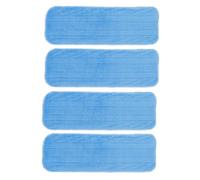 ADOCARN 4 Pièces Lingette de Rechange pour Balai à Franges en Tissu Bleu, Lavable en Machine et Réutilisable, Nettoyage des Sols Carrelés la Maison