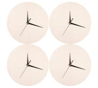 ADOCARN 4 Pièces Panneau Horloge Rond en Bois Beige à Peindre, Surface Lisse Facile à Installer, Panneau Décoratif pour Bureau ou Salle de IY