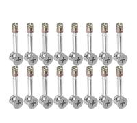 ADOCARN 40pièces Furniture Connecting Hardware Kit Pre-assembled Cam Lock Bolts With Flat Back Dowels Threaded Fasteners For Drawer Dresser Cabinet Wardrobe Table Knock Down Assembly