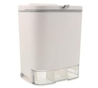 ADOCARN 7l Poubelle Murale avec Couvercle en Plastique Cuisine | Installation Meuble Standard, Compartiment Intégré 2l, Blanc, Salle de Bain Moderne et Évacuation Discrète