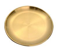 ADOCARN Assiette Inoxydable Dorée 14 CM - Plateau de Service pour Plat Apéritif et Steak, Assiette de Table pour Usage Cuisine Professionnelle et Repas à Domicile