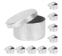 ADOCARN Boîtes à Échantillons Rondes 9pcs en Aluminium Argenté Surface Lisse, pour Pesée D'échantillons en Laboratoire et Culture D'intérêt