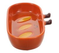 ADOCARN Bol à Trempette en Céramique Forme Baguette Marron, Petit Plat à Condiments Résistant aux Éclats, pour Apéritifs et Réunions Familiales