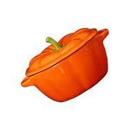 ADOCARN Bol de soupe en céramique forme de citrouille, récipient alimentaire créatif avec deux poignées, surface lisse sans bavure, pour anniversaire et pendaison de crémaillère