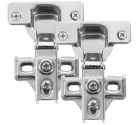 ADOCARN Charnières Invisibles en Acier Inoxydable Argenté à Fermeture Douce Hydraulique, Bras Court Amortisseur Silencieux et Base Réglable pour Portes D'armoires, Lot de 2