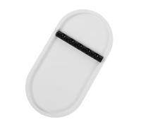 ADOCARN Coffret Nail Art Élégant avec Plateau en Plâtre Blanc et Support Pinceaux Noir, Organisateur des Outils de Manucure sur Bureau ou Salon, Forme Ovale Pratique