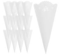 ADOCARN Cônes à Confettis Mariage en Papier Bordure Fleurie, 20 Pièces, Décoration Colorée pour Fête, pour Cérémonie et Réception
