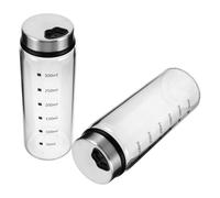 ADOCARN Ensemble de 2 Pots à Condiments en Verre avec Couvercle Hermétique, Capacité 300ml, Design Rond, Facile à Nettoyer, pour Camping et Barbecues en Plein Air