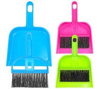 ADOCARN Ensemble et Outils de Nettoyage pour Couleurs Bleu Vert Rouge Balai à Main Pelle à Poussière Mini 3 Pièces Balayette Compacte Poils Efficaces Bureau et Animaux de Compagnie