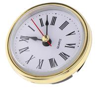 ADOCARN Insert D'horloge Facile à Lire en Plastique Doré Vintage Rond avec Chiffres Romains et Mouvement Précis pour Petites Horloges et Créations DIY