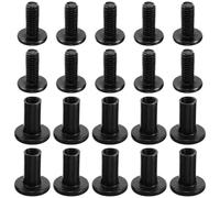 ADOCARN Kit de Vis à Livres M3 Multi-usage et Plaque de Serrage Fonction Anti-desserrage en Fer Noir Écrou Hexagonal pour Reliure et Travaux Manuels