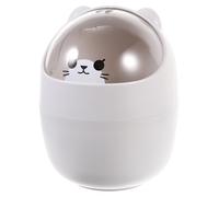 ADOCARN Mini Poubelle de Bureau Design Mignon et Gain de Place en Plastique avec Couvercle à Bascule pour Table de Toilette ou Chambre