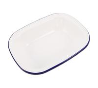 ADOCARN Moule Rectangulaire en Émail Blanc pour Gâteaux, 23x17x5 CM | Résistance à Chaleur, Diffusion Homogène, Nettoyage Facile, Finition Élégante, la Cuisine Contemporaine