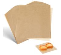 ADOCARN Papier Sulfurisé Marron Prédécoupé 200 Feuilles Double Face en Papier Siliconé Antiadhésif Résistant pour Cuisson et Emballage Alimentaire en Pâtisserie Cuisine
