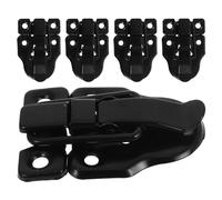 ADOCARN Petits loquets pour boîte en bois 5 pièces, loquets en fer noir 6x4 cm, fermetures verrouillables à bascule pour coffrets et rangement d'objets