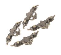 ADOCARN Poignées de tiroir rétro en alliage de zinc, lot de 4, motif ondulé, style vintage baroque, entraxe 6 cm, poignées pour commode et armoire, usage multi-fonctionnel
