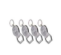 ADOCARN Porte-clés Ouvre-bouteille Compact en Métal Argenté Lot de 4 Décoration Clé Pratique et Design Unique, pour Paquet à Dos et Paquet pour Hommes et Femmes