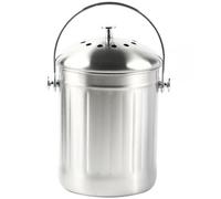 ADOCARN Poubelle de Compost Cuisine INOX avec Couvercle Étanche et Actif Bac à Compost pour Comptoir Rangement Anti-Odeur Grand Modèle pour Tri Sélectif et Déchets Alimentaires