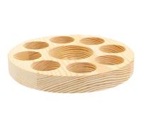 ADOCARN Présentoir rond pour flacons d'huiles essentielles en bois, 9 compartiments, porte-flacons d'huiles essentielles, base pour bouteilles en verre, 13,6 cm
