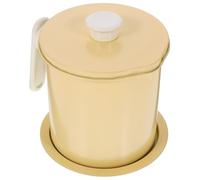 ADOCARN Récipient à Huile Cuisine 1.4l en Fer Raffiné Grosse Capacité et Poignée Antidérapante, Filtre à Mailles Fines Cuisson Stockage