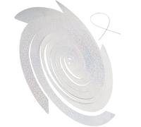 ADOCARN Réflecteur en Spirale Argenté pour Oiseaux Suspendu en PVC, Dispositif Décoratif de Jardin et Naturel pour Maison et Extérieur