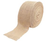 ADOCARN Ruban de Toile de Jute Naturelle 10cm de Large Bord Ourlé, Facile à Couper Assembler, pour Décoration de Fête Rustique et Emballage Présent