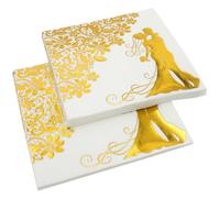 ADOCARN Serviettes de Cocktail de Mariage Jetables 40pcs en Pâte de Bois, Design Imprimé Délicat et Chic, Peau Douce, pour Dîners et Fêtes Nuptiales