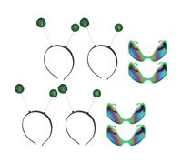 ADOCARN Sets de Serrage-têtes pour Fête et Photos Entre Amis Couleur Aléatoire Lot de 4 Verts en Plastique Léger Décoration Soucoupe Volante, Accessoires Cheveux Créatifs
