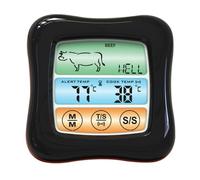 ADOCARN Thermomètre Numérique Minuterie Intégrée, Acier Inoxydable et Abs, Précis Écran Tactile Couleur Cuisine pour Viande et Poulet, pour Barbecue