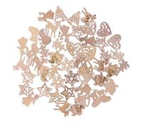 ADOCARN Tranches de Bois de Noël Créatives Plusieurs styles Lot de 100 de Flocon, Arbre et Ange Technique de Découpe Superbe pour Décoration DIY et Fêtes Plusieurs styles