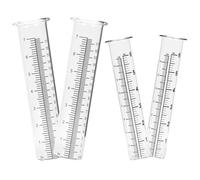 ADOCARN Tube Pluviomètre Professionnel en Verre Gradué, Lot de 4 | Lecture Claire des Graduations, Usage Jardin et Extérieur, Pièce Décorative pour Relevés de Précipitations