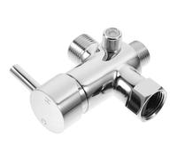 ADOCARN Vanne de Dérivation 4 Voies en Cuivre Argenté Installation Facile pour Contrôle Eau Chaude et Froide, Accessoire Bidet pour Douchette Toilette Wc