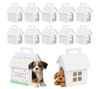 Adopt a Puppy Party Lot de 10 boîtes cadeaux vierges | Jolie boîte cadeau vide en forme de maison - Boîtes cadeaux pliables - Boîtes cadeaux généreuses pour fêtes à thème chien