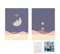 Adorable agenda hebdomadaire daté 2024 avec 2 feuilles d'autocollants - 160 pages, journal Kawaii K Pop pour académique, bureau, primaire, projets, lycée, université, collège avec couverture d'animaux