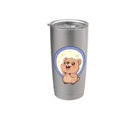 Adorable animal kawaii Quokka hurlant à la lune Gobelet isotherme en acier inoxydable double paroi