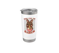 Adorable lapin mangeant des ramen art gourmand Kawaii Gobelet isotherme en acier inoxydable double paroi
