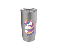 Adorable licorne numéro 5 anniversaire Gobelet isotherme en acier inoxydable double paroi