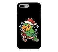 Adorable Perroquet sur Canne à Sucre avec Bonnet de Père Noël Coque pour iPhone 7 Plus/8 Plus