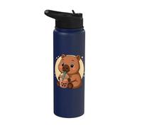 Adorable thé à bulles Capybara Kawaii Anime pour fille Stainless Steel Insulated Water Bottle