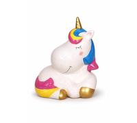 Adorable Tirelire Licorne, en Céramique, Multicolores, 9x8x11 cm, Décoration Chambre Enfant