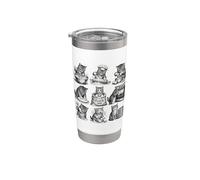 Adorables chatons en forme de boulanger avec de la farine, design de cuisine Gobelet isotherme en acier inoxydable double paroi