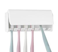 Adorila Support mural pour brosse à dents avec couvercle pour salle de bain caravane 6 emplacements